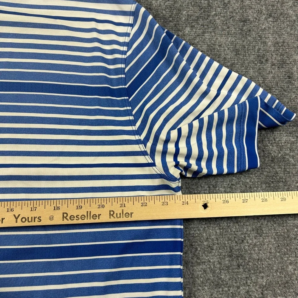 Nike‎ Golf Polo Shirt Mens XL Blue Striped Short Sleeve Dri-Fit Performance